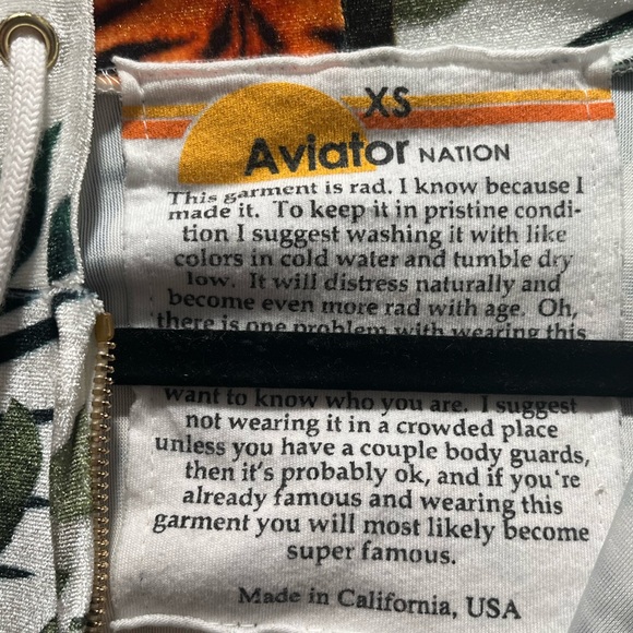 NWOT AVIATOR VELVOUR ZIP UP HOODIE RETAILS at$655-BOUGHT IN ST BARTHS! AMAZING𤩠- Picture 6 of 10